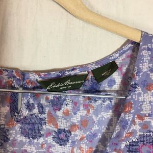Eddie Bauer Tops - Eddie Bauer Blue Floral Print Cotton Top Size M Eddie Bauer Tops - Eddie Bauer Blue Floral Print Cotton Top Size M